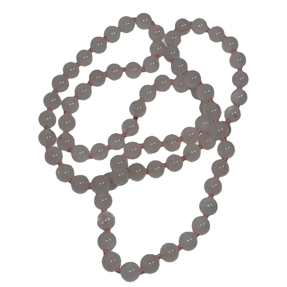 Necklace Jadeite Amethyst Knotted‎ Beads Pink Luxury Angelic Romantic Pastel